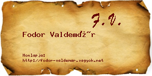 Fodor Valdemár névjegykártya